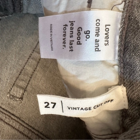 PacSun  Gray Asymmetrical Waistband Vintage Cut Off Denim Shorts(a1 - Picture 13 of 15